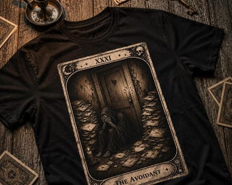 The Avoidant Tarot Card Tee | Gothic Arcana Illustration