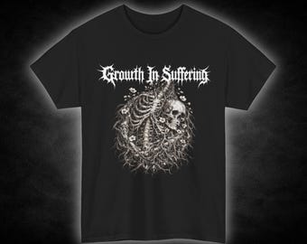 Gothic Skull Shirt, Skeleton Roots Floral Graphic Tee, Dark Nature Alternative Clothing