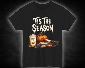 Tis The Season Pumpkin Spice Candle T-Shirt | Halloween Fall Tee