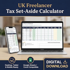 UK Freelancer Tax Set-Aside Calculator | Income Expense Tracker (Excel Template)