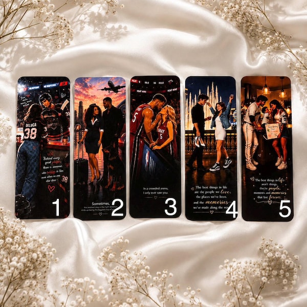 Windy City Sports Romance Character Bookmarks | Set of 5, Laminated Reader Gift