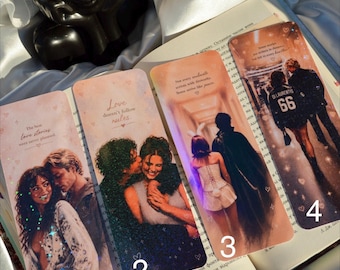 Holographic Romance Bookmarks | College Hockey Romance Set (Laminated)