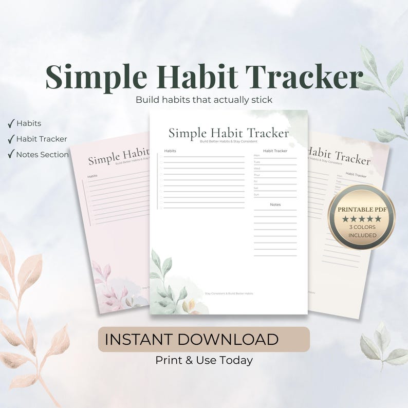Get Your Life Together Printable Planner Bundle, Daily Weekly Habit ...