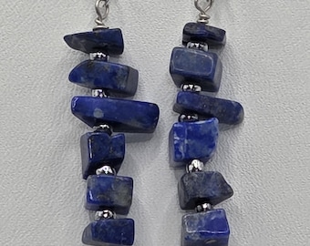 Lapis Lazuli Tropfen Ohrringe, Natursteine
