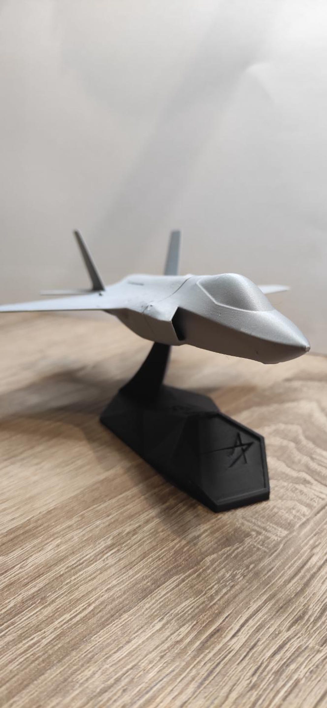 3D Printed Modern Military Fighter Jet Desk Model Gray Collectible With ...