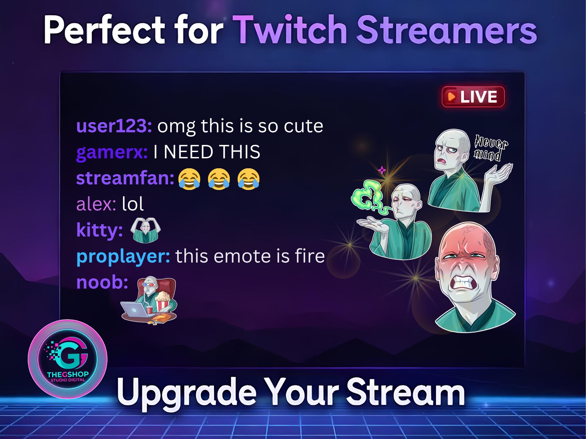 Dark Lord Chibi Twitch Emote Pack, Villain Stickers for Discord Kick ...