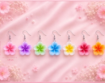 Handmade Pastel Flower Earrings, Lightweight Dangle Jewelry, Spring Gift