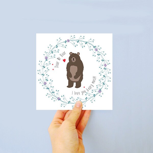 Mr Bear Card – Funny bear Card – card for him – Husband Valentines card – bear card - Boyfriend