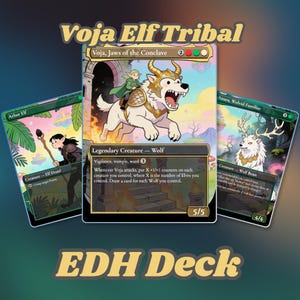 Voja Elf Tribal Commander Deck, 100-Card Proxy EDH with Tokens