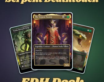 Serpent Society Deathtouch Tribal Proxy Deck 100 Cards + Tokens | Full Commander EDH Deck