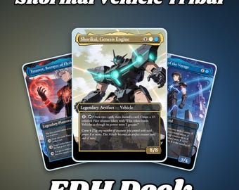 Mazo proxy tribal de vehículos Shorikai, formato 3, 100 cartas + fichas / Mazo completo de Commander EDH