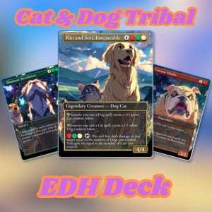 Cat and Dog Tribal Proxy Deck 100 Cards + Tokens | Full Commander EDH Deck