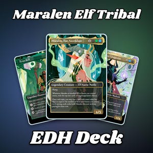Mazo proxy tribal de elfos Maralen / 100 cartas MTG Commander EDH