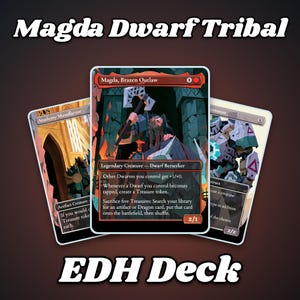 Magda Commander Deck, 100-Card Dwarf Tribal Proxy, Red EDH Card