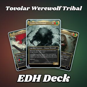 Mazo proxy de comandante hombre lobo Tovolar / Mazo tribal EDH de 100 cartas con fichas