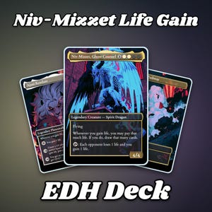 Mazo proxy de Niv-Mizzet Ghost Counsel con ganancia de vida / 108 cartas MTG Commander EDH