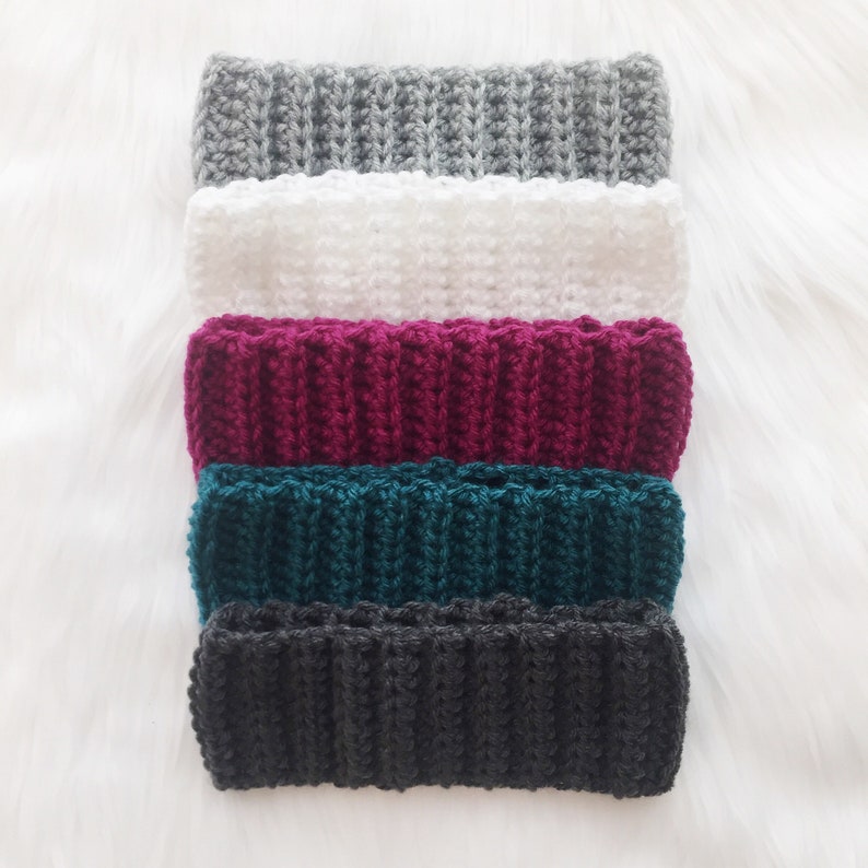 Crochet Pattern Cozy Ribbed Headband Pom-Pom Instructions Included Easy, Beginner Crochet PDF Instant Download Noelebelle DIY image 9