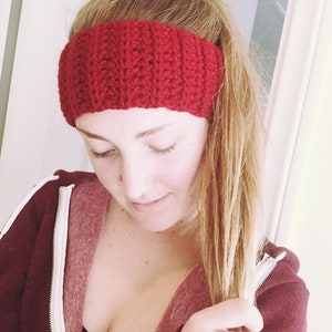 Crochet Pattern Cozy Ribbed Headband Pom-Pom Instructions Included Easy, Beginner Crochet PDF Instant Download Noelebelle DIY image 3