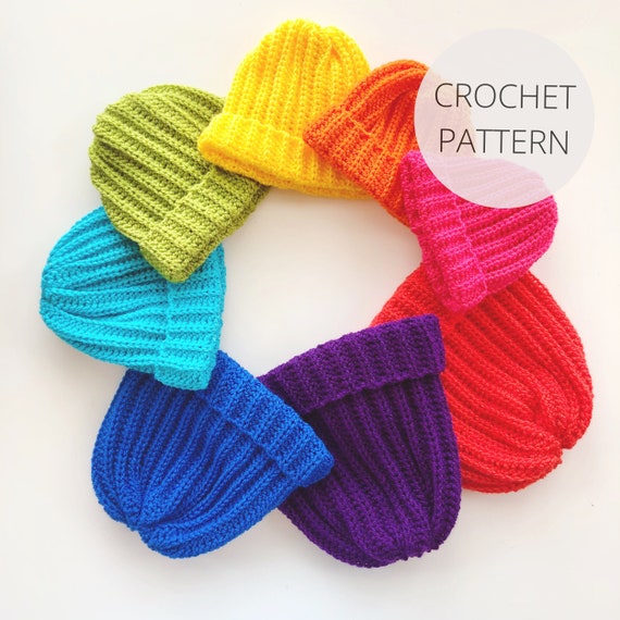 Crochet Pattern - Spring Beanie - 8 Sizes, Perfect for Mommy and Me Beanies - Easy, Beginner Pattern - PDF Instant Download - Noelebelle DIY