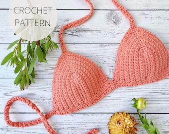Crochet Pattern - Sunday Morning Bralette, Crochet Top - Size Inclusive, can be made in ANY size - PDF Instant Download - Noelebelle DIY