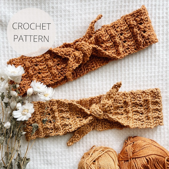 Crochet Pattern - Hammada Headwrap - 5 Sizes - Knotted Picot Headband - PDF Instant Download - Noelebelle DIY