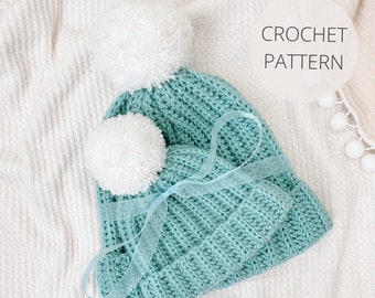 Crochet Pattern - Spring Beanie - 8 Sizes, Perfect for Mommy and Me Beanies - Easy, Beginner Pattern - PDF Instant Download - Noelebelle DIY