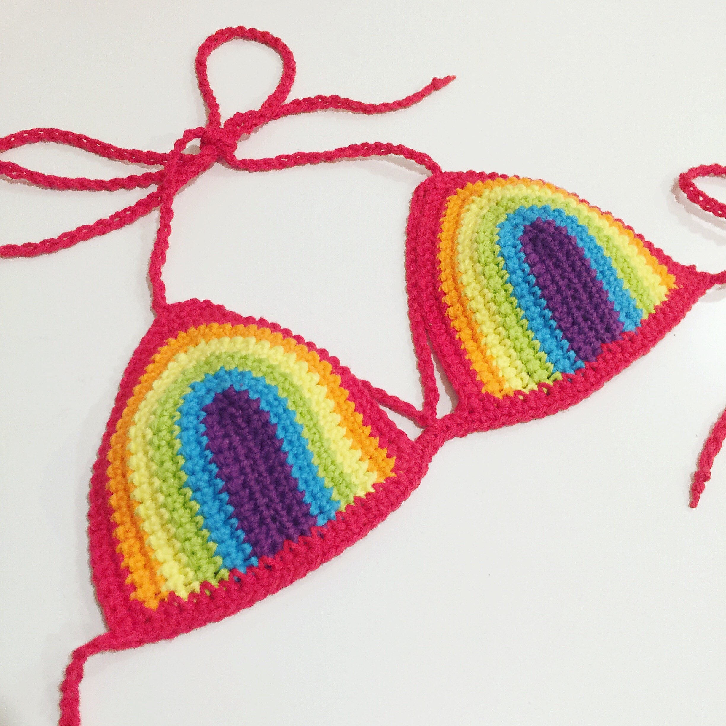 rainbow crochet bralette