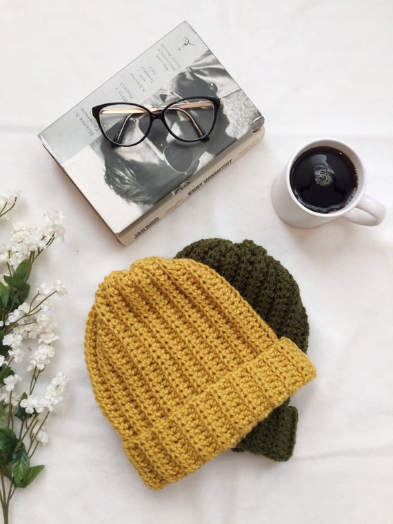 Crochet Pattern - Cozy Ribbed Beanie - Pom-Pom Instructions Included - Easy, Beginner Crochet - PDF Instant Download - Noelebelle DIY
