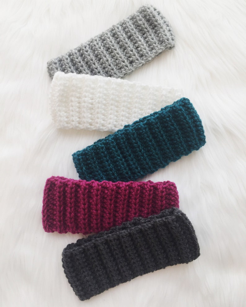 Crochet Pattern Cozy Ribbed Headband Pom-Pom Instructions Included Easy, Beginner Crochet PDF Instant Download Noelebelle DIY image 8