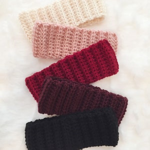 Crochet Pattern Cozy Ribbed Headband Pom-Pom Instructions Included Easy, Beginner Crochet PDF Instant Download Noelebelle DIY image 6