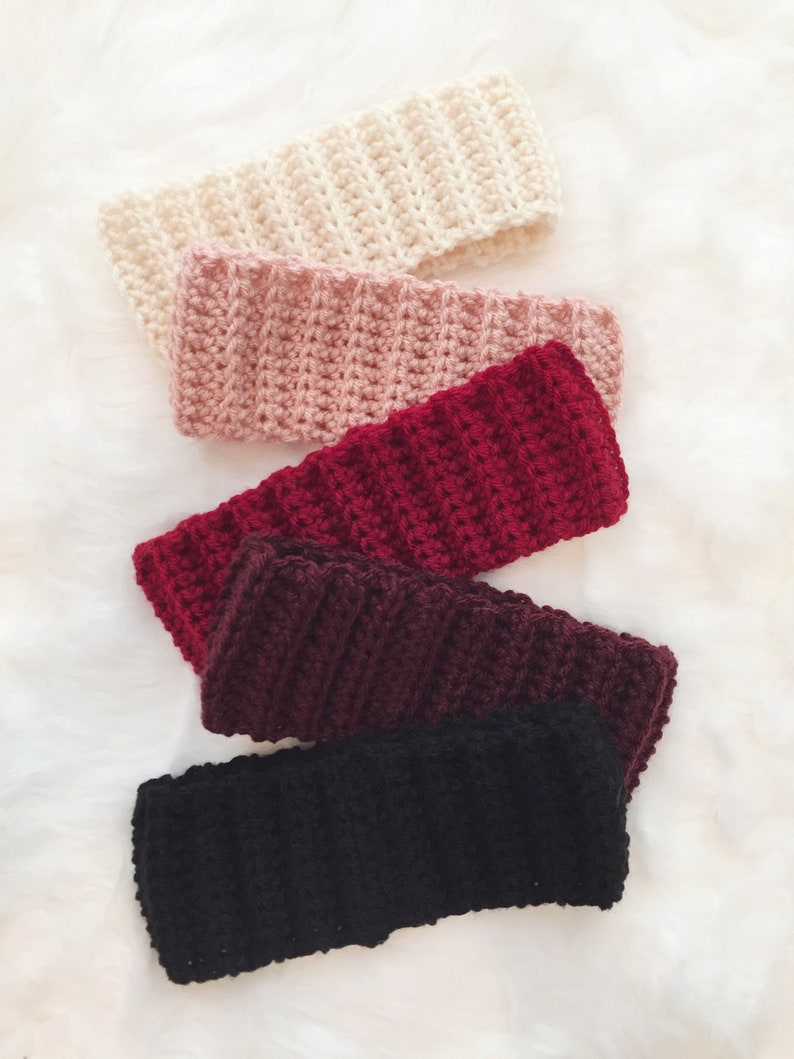 Crochet Pattern Cozy Ribbed Headband Pom-Pom Instructions Included Easy, Beginner Crochet PDF Instant Download Noelebelle DIY image 6