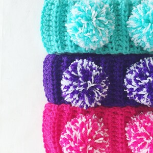 Crochet Pattern Cozy Ribbed Headband Pom-Pom Instructions Included Easy, Beginner Crochet PDF Instant Download Noelebelle DIY image 7