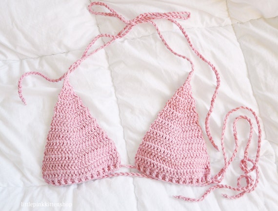 Crochet Pattern - Classic Crochet Top - Bralette, Bikini Top Pattern - Fringe Instructions Included - PDF Instant Download - Noelebelle DIY