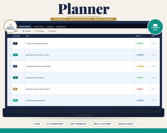 Content OS for Creators | Content Calendar, Platform Tracker, Google Calendar Sync