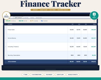 Small Business Finance OS | Google Sheets Template | P&L, Cash Flow, Tax Prep, Revenue Goals, Accounts Receivable
