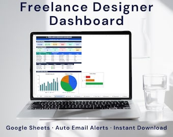 Freelance Designer Dashboard Google Sheets | Client Tracker, Invoice Tracker, Project Management Template