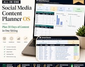 Social Media Content Planner OS — Google Sheets Content Calendar, Ideas Bank, Hashtag Tracker