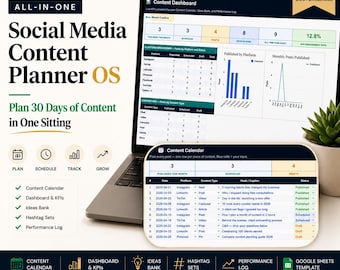 Social Media Content Planner OS — Content Calendar, Hashtag Tracker, Google Calendar Sync