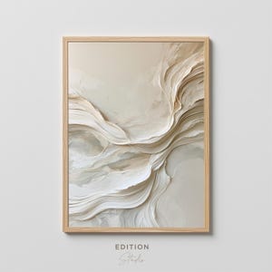 Dünenserie, Nr. 1 | Strukturierte Wandkunst | Minimalistische neutrale Wanddekoration | Moderne Beige Paster 3D Welle | Sofortiger Download Digitaldruck
