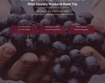 OC to Santa Maria Road Trip Guide PDF | Wine Stone Inn Weekend BBQ Wine Plan