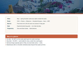 Crete Travel Guide PDF | 2-Week May Itinerary from LAX Greece Trip Plan Digital Download