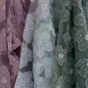 Fancy Floral Lace Detail Abaya 3-Piece Set – Elegant Modest Occasion Wear
