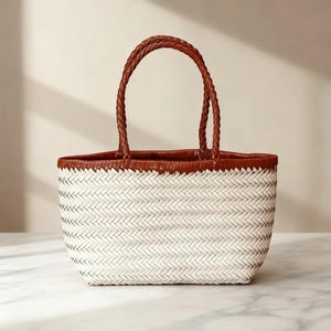 Bolso tote vintage de piel sintética tejida: bolso de hombro de gran capacidad para mujer.