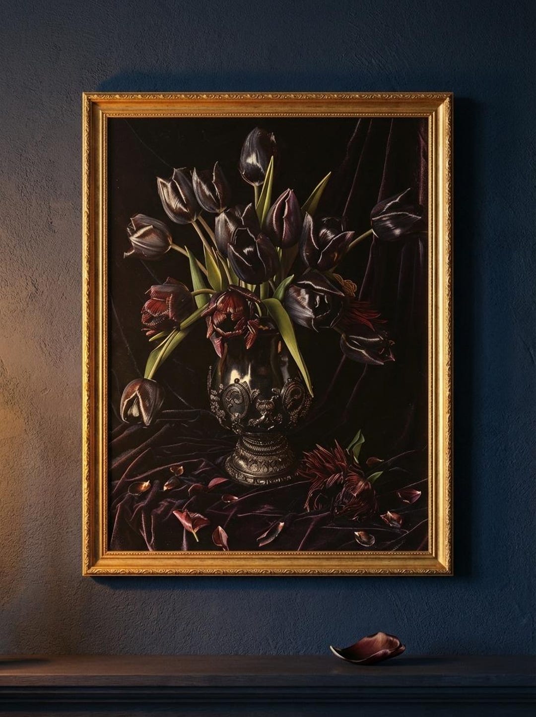Vintage Tulip Still Life Printable Wall Art | Moody Floral Art (digital ...