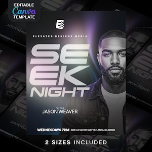 Seek Night Church Flyer Bundle | Editable Canva Template | Media Design for Service or Midweek