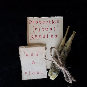 Mini velas rituales de protección (juego de 3) / Velas de cera de abeja hechas a mano con lavanda, romero y salvia.