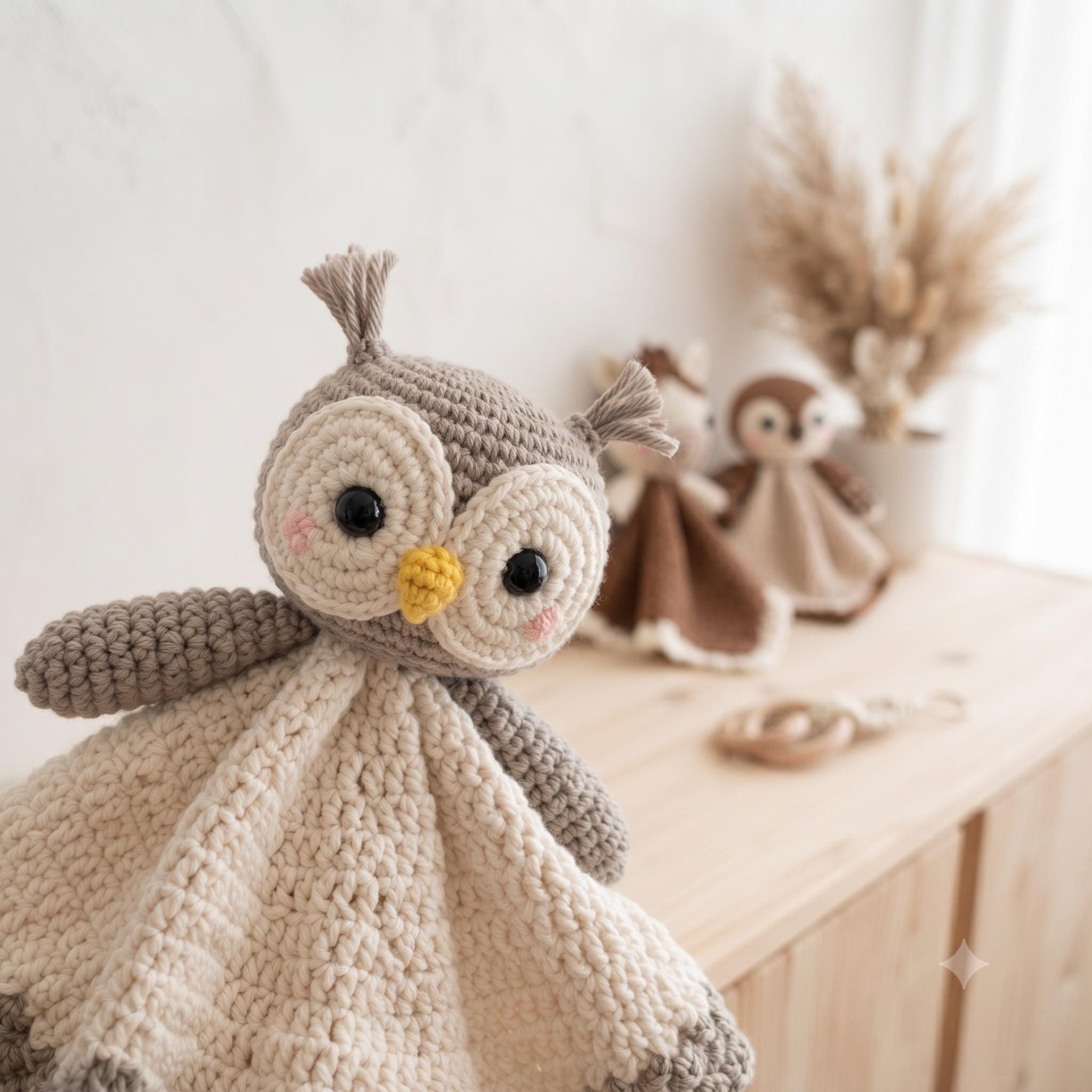 30 Owl Blanket Crochet Patterns for Cozy Gifting and Woodland Charm 16 Ollie Owl Lovey Security Blanket