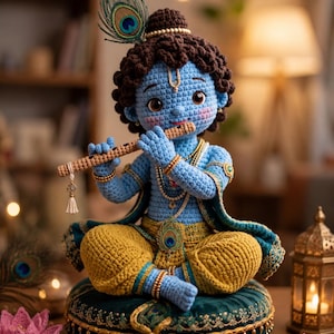 Little Krishna Amigurumi Crochet Pattern | Hindu God Doll PDF Tutorial (Digital Download)