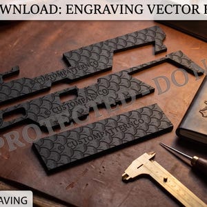 Sig Sauer M17 P320 Optic Cut Laser Engraving File | Fish Scale Pattern | Stacked LightBurn File, SVG, Dxf AI, PNG | Digital Download