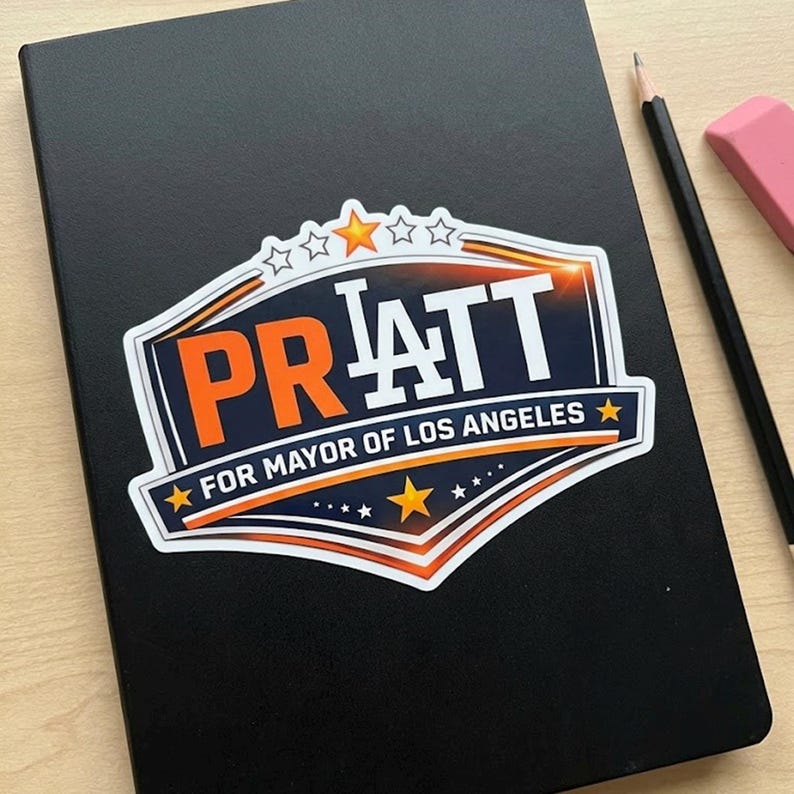 Pratt Sticker Pratt for Mayor Los Angeles 2026 Sticker, Spencer Pratt, Political ...